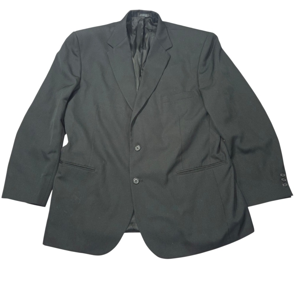 City Streets VTG Custom Fit Blazer Suit Jacket Black Wool Blend Sz M/L